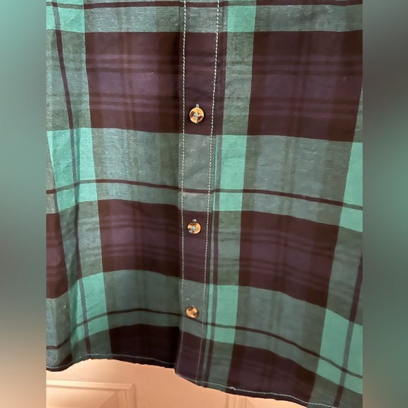 Tommy Bahama Kids Boys Green & Blue Plaid Button Down Shirt in Size Large 10/12 - Picture 12 of 16